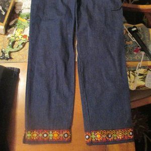 Womens 12 Petite DENIM JEAN Pants W/ TRIM CUFFS HARLOW PETITE NWT NORDSTROMS